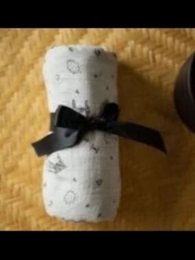White Muslin Swaddle with Black Star Wars Print